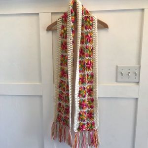 Granny square colorful hand kitted scarf